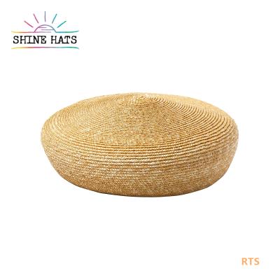 China 2021 New Handmade Lady Summer Beach Beret Straw Hat Adult Women Wheat Floppy Custom Sun Manufacturer Character for sale