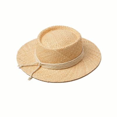 China Wholesale Handmade Raffia Femme Straw Fashion Elegant Character Sombrero Ring Top 2021 Beach Summer Straw Hat for sale