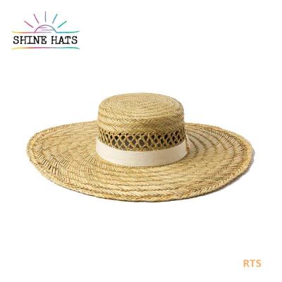 China Wholesale Adult 2021 Summer Sun Character Flat Surface Beach Sliver Luxury Hollow Sombrero Grass Straw Hats for sale