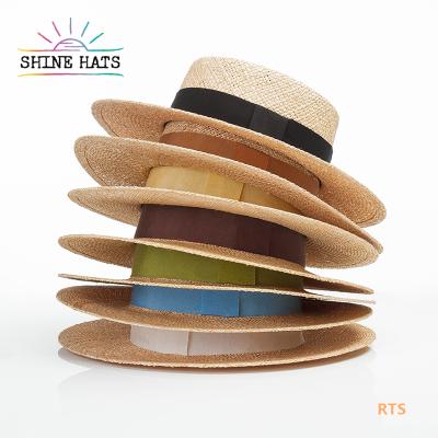 China Women Customized Wide Brim Sun Girls Straw 7cm En Cap Character Shinehats Colorful Belt Ribbon Straw Hats for sale