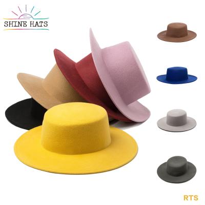 China 100% Plush Shinehats Sombrero de fieltro teal felt hat OEM wool square felt hat hats for sale