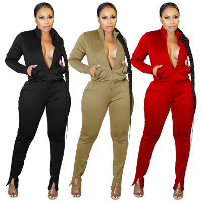 China Autumn Ladies Outfits Two Piece 2021 Breathable Set Long Sleeve Women Cargo Pants Jogging Tracksuit 2 Piece Set for sale