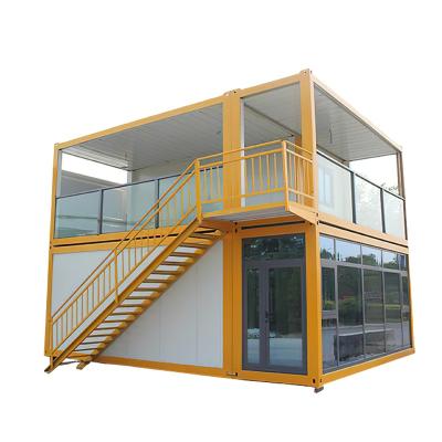 China Modern New 2 Story Prefab Steel Structure Shipping Tiny House Kit Sandwich Panels Container House Movable Prefabricated House for sale