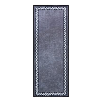 China Low Gray Simple Lines Hallway Rugs Washable Customizable Blanket Pile Rug Kitchen Rug for sale