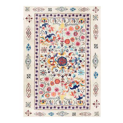 China Retro Bohemian Style Living Room Multicolor Printing Carpet Washable , Mats Bathroom Rug Area Rugs for sale