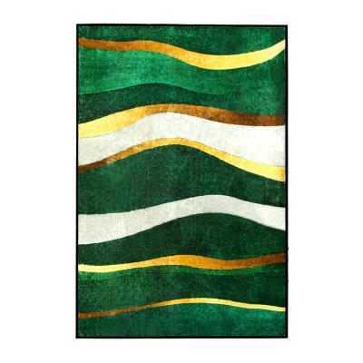 China Stain Resistant Rug For Home Abstract Hallway Kitchen Decor Rugs Modern Design Dark Green Carpet Rug for sale