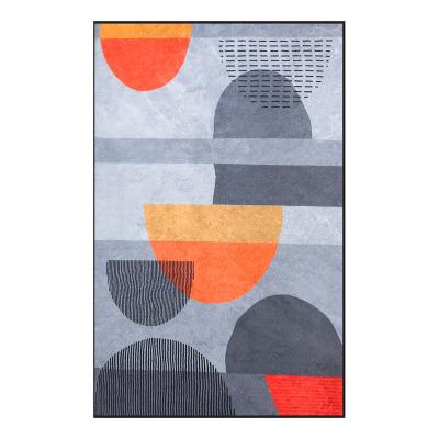 China Stain Gray Orange Rugs Carpet Heavy Duty Simple Geometric For Home Decor Kitchen Hallway Blanket Modern Design Carpet for sale