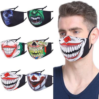 China Breathable Halloween Printed Christmas Dustproof Breathable Mask Cotton European And American Plug Fashion Pm2.5 Filter Maskes Unisex for sale