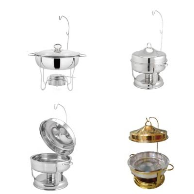 China Stainless Steel 6L Food Warmer Chafing Dish with Hanging Lid Stainless Steel Cheeky Dishes for sale