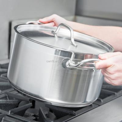 China Sustainable Hot Sale Cooking Pot Heavy Stainless Steel Thicken Rim Sauce Pan for sale