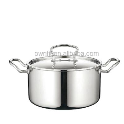 China 3 Ply Structure Cookware Stainless Steel Sustainable Aluminum Stock Pots With Cover for sale