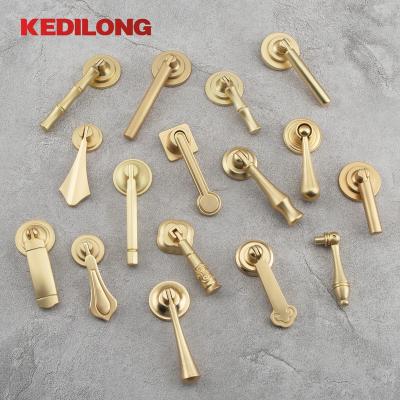 China Modern luxury Furniture hardware modern light luxury single hole handle kitchen cabinet Gold Pendant handle drawer wardrobe knob for sale