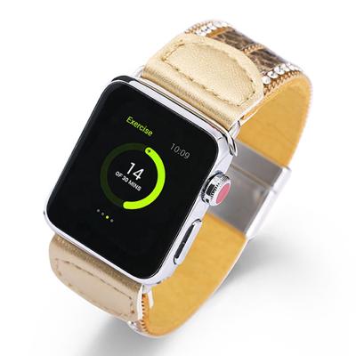 China New Alloy+Pu Alloy Buckle Fashion Creative Magnetic Printing Leopard Leather PU Leather Strap For Apple Watch Band for sale