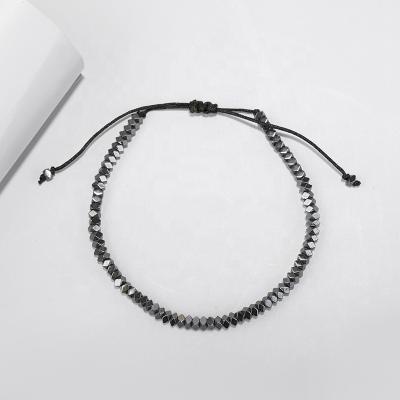 China Wholesale FASHIONABLE Women Crystal Material Color Stone Beads Simple Electroplating Adjustable Size Bracelet for sale