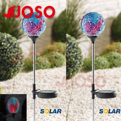 China SOLAR MOSAIC LED LIGHTING color changing solar crackle glass ball led light JS00065 for sale