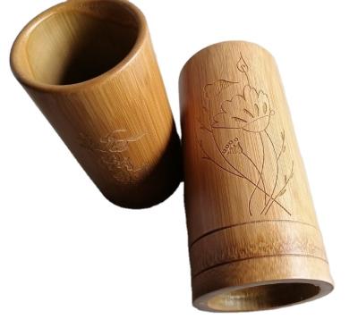 China Europe popular pure natural bamboo new products environmental protection pen holder, carving, painting bamboo crafts for sale