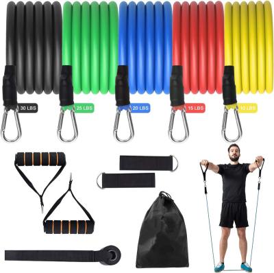 China Best Home Exercise Resistance Bands 11PC Set, Home Fitness Resistance Bands Exercise Elastic Pull Ropes For Indoor Strength Training for sale