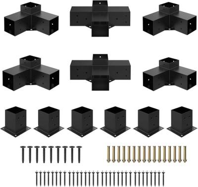 China 4 Pack Black Rust Proof Patio Brackets For Pergola for sale