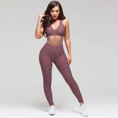 China Breathable Fitness Women Butt Lift Yoga Pants Leggings High Waisted Gym Sportwear Sets for sale