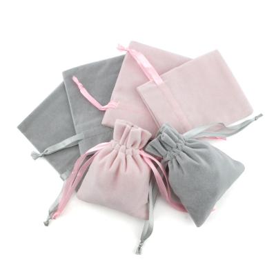 China Party Small Gift Bags Pouch Packaging Bags Velvet Jewelry Pouches With Logo for sale