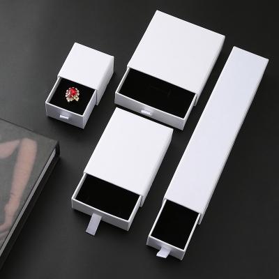 China Wholesale Custom Fancy Logo Box Rigid Sliding Out Cardboard Drawer Gift Box For Jewelry /Accessory Jewelry Storage Retail Box With Ribbon for sale