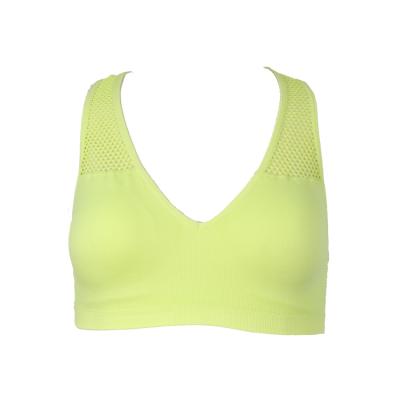 China Breathable Bustier Seamless Active V-Shape Padded Sports Bra Women Fitness Gym Wear Women Workout Yoga Bra Top for sale