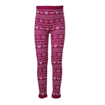 China Jacquard Boy And Girls Bohemia Style Fleece Striped Winter Warm Legging For Kids Pants for sale