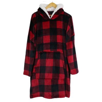 China QUICK DRY Hooded Long Robe For Women Super Soft Fleece Winter Bathrobe Sweater Flannel Pajamas Warm Shower Nightgown for sale