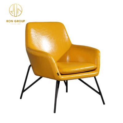 China Cooling Outdoor Cafe Restaurant Furniture PU Leather Modern Metal Dining Chairs for sale