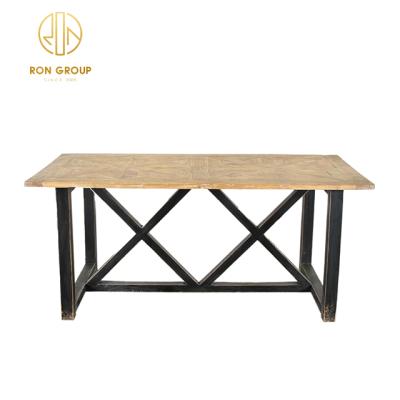 China Outdoor Modern Wooden Rectangle Long Dining Table Luxury (Height) Adjustable for sale