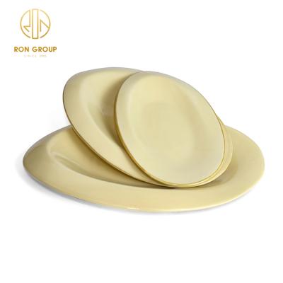 China Best Viable Selling High Quality Daily Egg Ceramic Flat Unbreakable Odd Shape Porcelain Dish Custard Oval Use Dish for sale