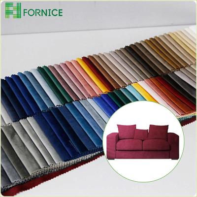 China Good Quality 100% Polyester Shrink-Resistant 84 Colors Deform Holland Velvet Dyed Plain Upholstery Knitted Sofa Fabric for sale