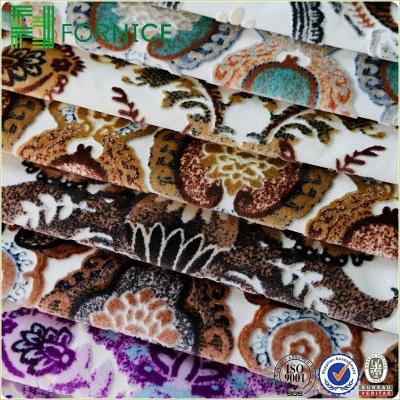 China Factory Wholesale Italian 280GSM Velvet Burnout Flame Retardant Printed For Sofa Fabric for sale