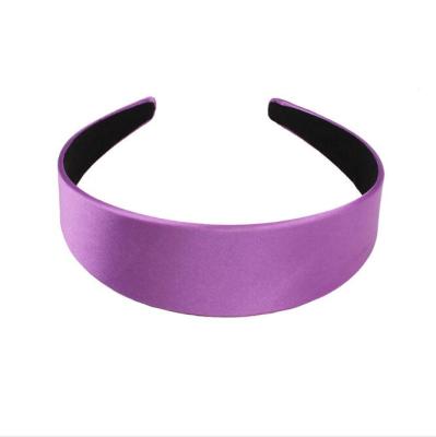 China Perfect New Fashion Finish WT130A 2020 Candy Color Plain Satin Headband Cheap Headband Wide Wide Hair Accessories For Women for sale