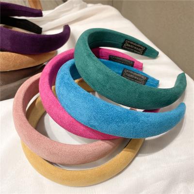 China New design hair decoration WT287B Korean style soft suede girl simple hair band fashion and stylish outdoor pure color hairpin accessories for sale