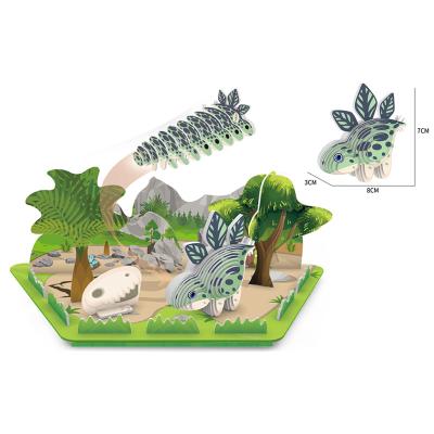 China Creative puzzle paste children's creative paste puzzle glue carton other dinosaur scene puzzles for sale