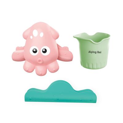 China Water Flowing Octopus Sea Animal Bathroom Toy Flowing Water Plastic Octopus Bath Toys For Kids Shower Baby for sale