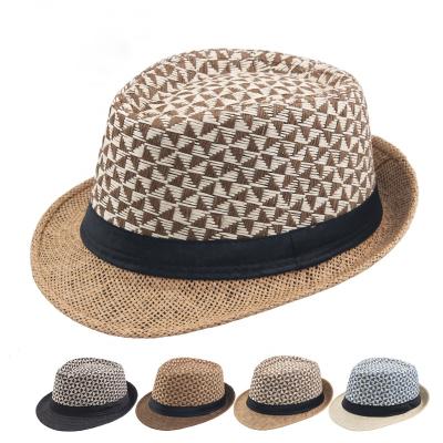 China Image men and women summer straw hat unisex paper weave beach sun hat for sale