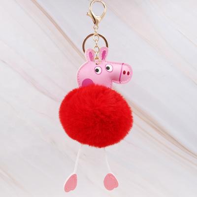 China Handmade Peggy DIY Plush Piggy Pendant Eco-Friendly Custom Key Chain Customized for sale