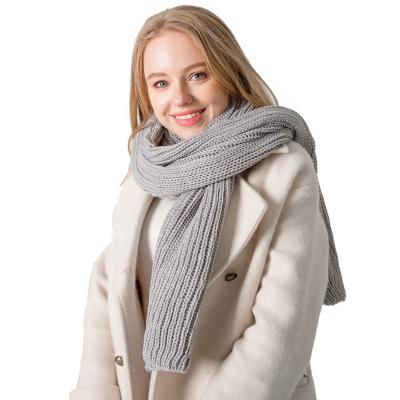 China Winter Unisex Pure Neck Scarf Color Classic Warm Warm Knitting Scarf for sale