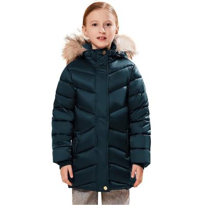 China FREE SAMPLE Anti-wrinkle Girls Winter Coated Sherpa Hooded Striped Jacket Lightweight Thick Warm Puffy Cotton Shiny Jackets for sale