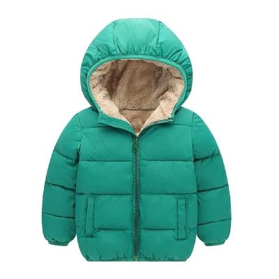 China FREE SAMPLE Winter Anti-wrinkle Fleece Hooded Warm Coat Windproof Girls Boys Jacket Zipper Stripper Tracksuit for sale