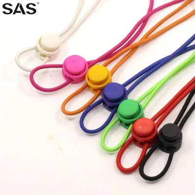 China SAS Nickel Free Custom Design Different Color Engraved Logo Plastic Stopper Toggles Elastic Rope Lock for sale