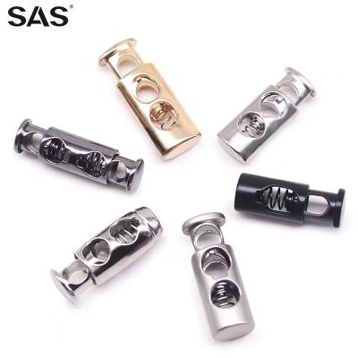 China SAS Nickel Free Wholesales Custom Column Cord Lock Bungee Stopper Cord Lock Metal Metal Stopper for sale