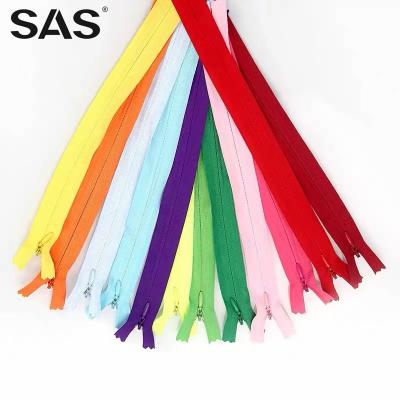 China Automatic Lock SAS Manufacturing Design 3# Colorful Lace Band Narrow End Accept Customization Invisible Zipper for sale