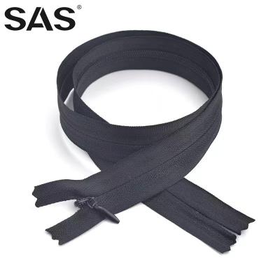 China Colorful Custom Close End 3# Automatic Lock SAS Low Price High Quality Invisible Zipper For Dresses Clothes for sale