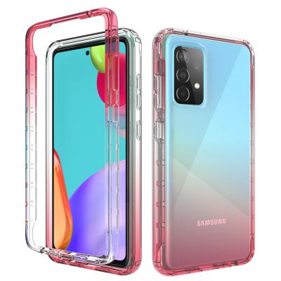 China Shockproof Oil Coating Colorful Candy Gradient TPU Plastic Mobile Phone Case For Sam A71 5G UW/A51//A50/A41/A01 Core/A21S Cover for sale