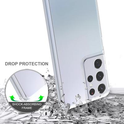 China Shockproof Soft TPU Frame Ultra Clear Thin Shock Absorption Anti Scratch Back Cover For Sam Galaxy S21/S21+/S21 Ultra Cases for sale