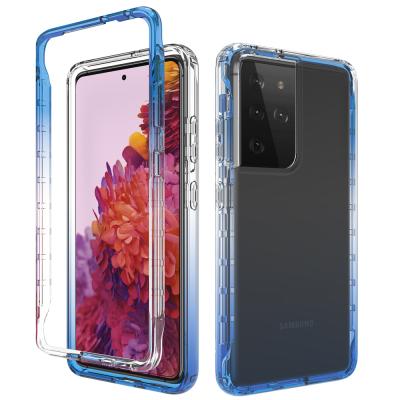 China Shockproof For Samsung Galaxy S21/S21+/S21 Ultra Dual Color Gradient Shockproof Phone Case For Galaxy S9/S10 for sale