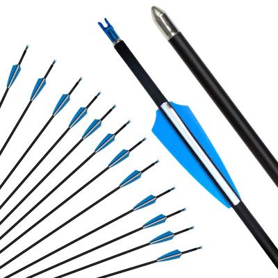 China Durable Huayu 12 Pcs Feather Hunting Shooting Arrows Archery Carbon Plastic Arrows Bow Arrow for sale